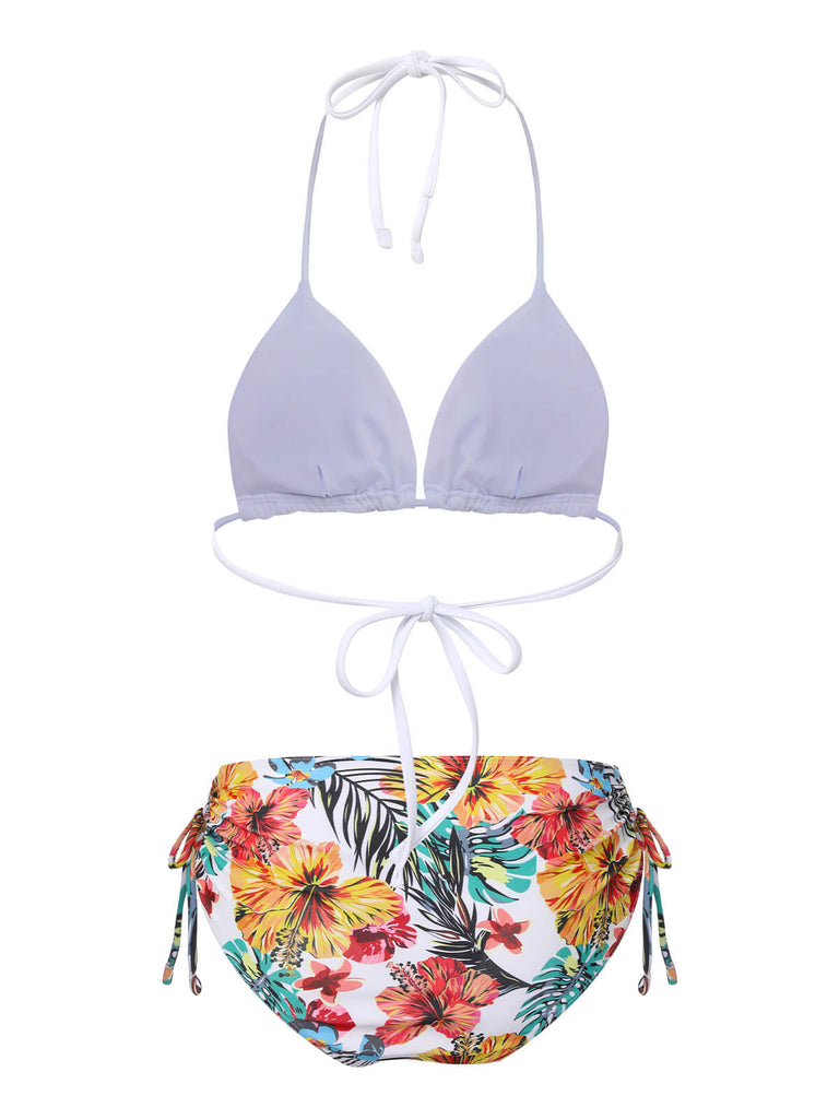 1960er Tropisch Halter Bikini Set & Cover-Up