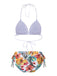 1960er Tropisch Halter Bikini Set & Cover-Up