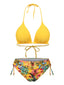 1960er Tropisch Halter Bikini Set & Cover-Up