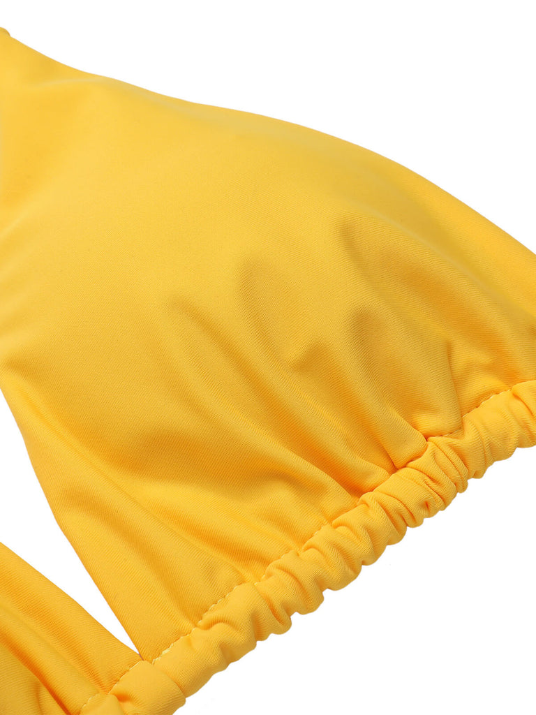 1960er Tropisch Halter Bikini Set & Cover-Up