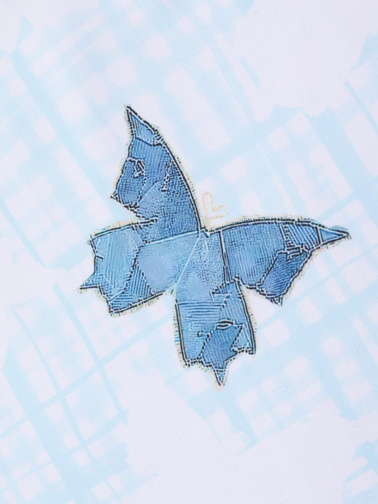 Multicolor 1970er Schmetterling Bogen Gurt Badeanzug