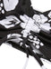 2PCS Schwarz 1950er Blumen Badeanzug & Cover-Up