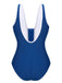 Blau 1930er Träger Einteiliger Badeanzug
