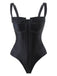 2PCS Schwarz 1940er Gotisch Träger Badeanzug & Hosen