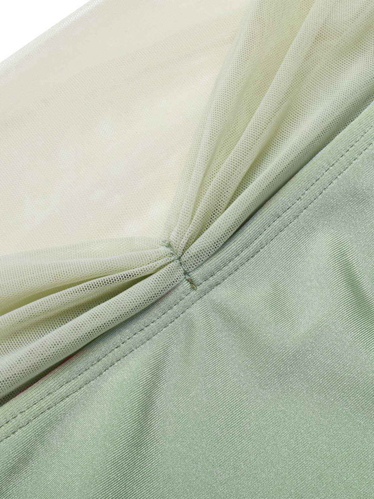 Lavendel 1970er Meerjungfrau Hülse Halter Bikini Set