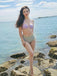 Lavendel 1970er Meerjungfrau Hülse Halter Bikini Set