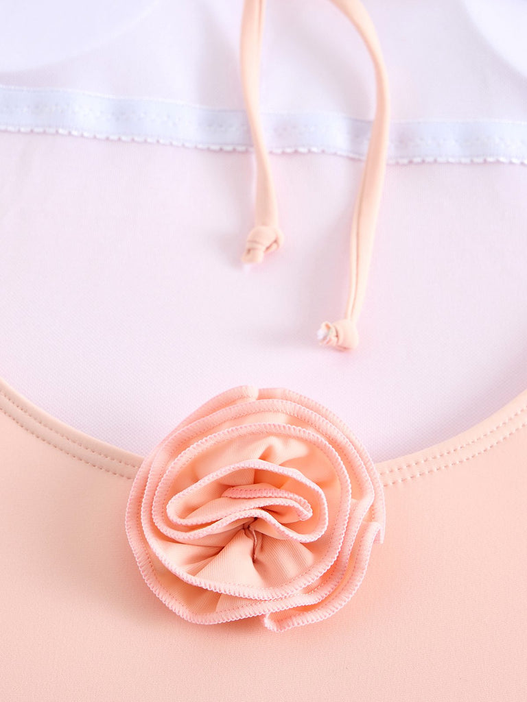 1940er 3D Rose Kreuzgurt Hinten Badeanzug