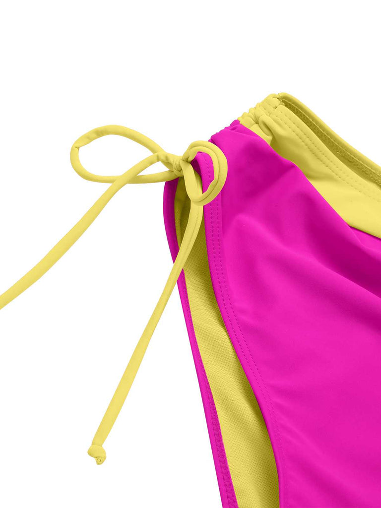 1940er Kreuzen Hohe Taille Seitliche Bindungen Bikini