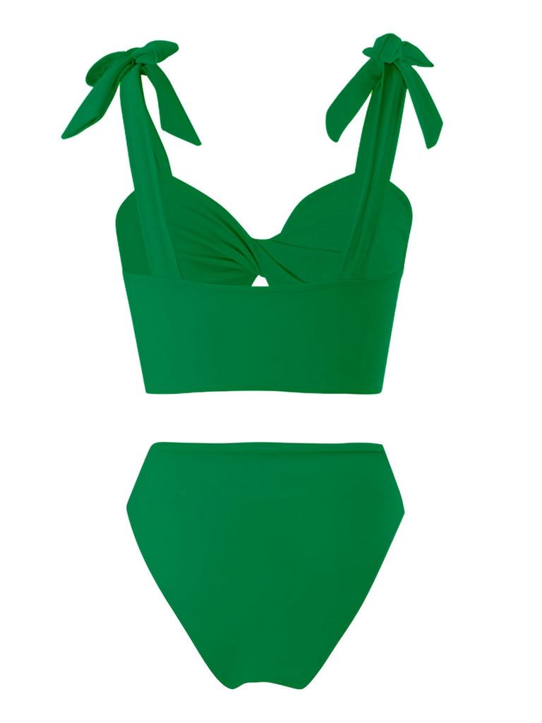 1940er Solide Schultergurt Hohl Badeanzug & Cove-Up