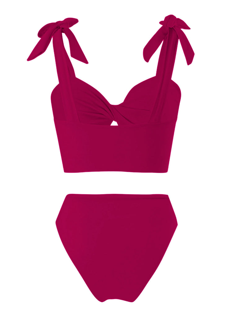 1940er Solide Schultergurt Hohl Badeanzug & Cove-Up