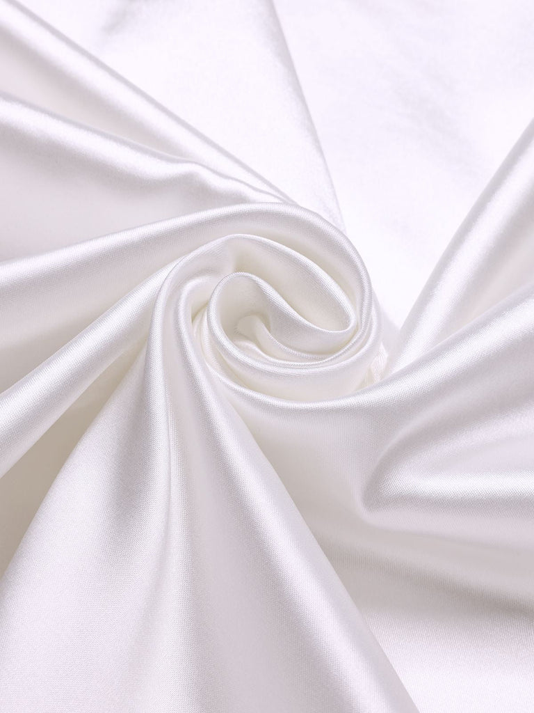 1930er Spitze Hohl Satin Patchwork V-Ausschnitt Nachthemd