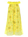 [Vorverkauf] Gelb 1950er Sonnenblume Boot Neck Tüll Nachthemd