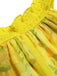 [Vorverkauf] Gelb 1950er Sonnenblume Boot Neck Tüll Nachthemd