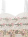 [Vorverkauf] Aprikose 1950er Blumen Besticktes Spitze Slip Nachthemd