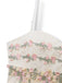 [Vorverkauf] Aprikose 1950er Blumen Besticktes Spitze Slip Nachthemd