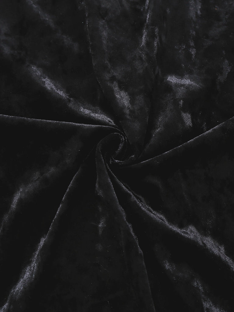 Grün & Schwarz 1960er Schimmer Samt Gekerbter Kragen Pyjama Set