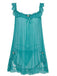 Schwarz 1950er Bogen Spitze Besatz Netz Babydoll Nachthemd