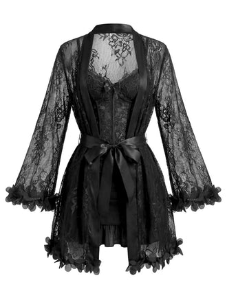 1960er Spaghetti Gurt Spitze Gürtel Nachtwäsche Set