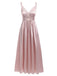 Rosa 1930er Uni Spitze Satin Nachthemd