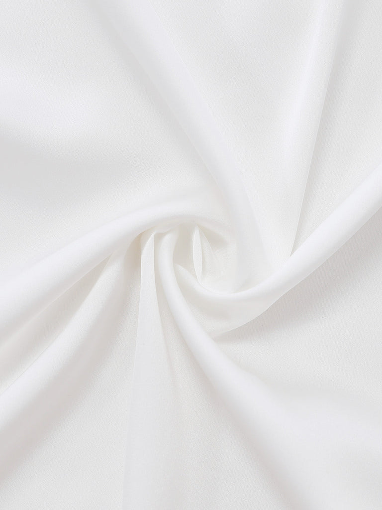 50er Satin-Nachtkleid mit Spitze und Spaghettiträgern