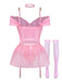 Rosa 60er Dessous-Set mit Glitzer und Tutu-Body