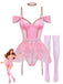 Rosa 60er Dessous-Set mit Glitzer und Tutu-Body