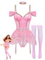 Rosa 60er Ballett-Dessous-Set mit Glitzer-Tutu