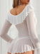 50er schulterfreies Nachtkleid aus transparentem Mesh