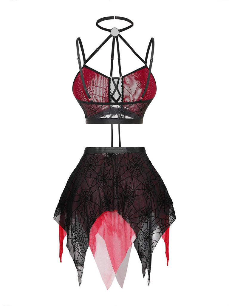 80er Gothic Dessous-Set mit Neckholder