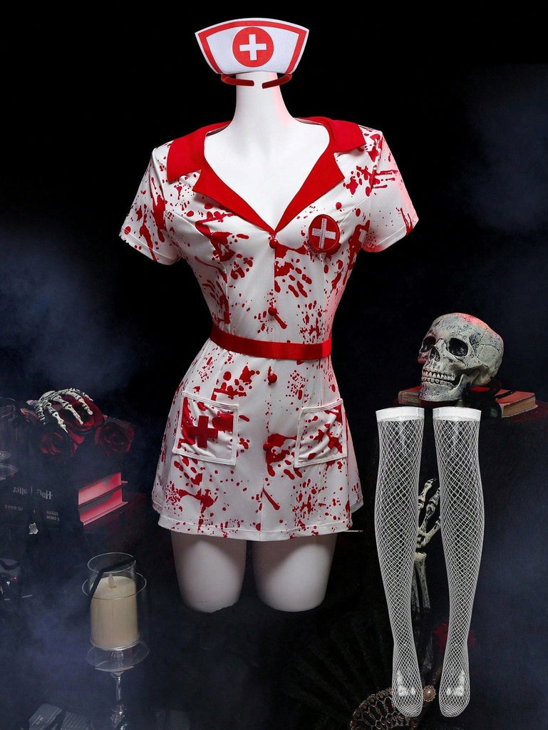 Weiß 80er Halloween mit Blood und Splatter