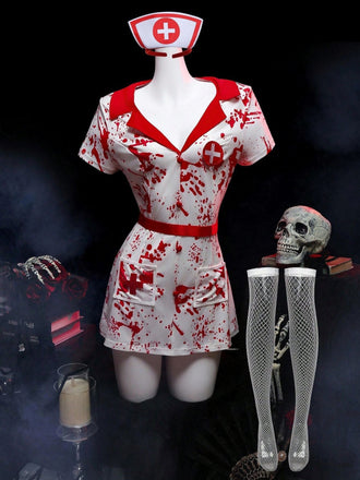 Weiß 80er Halloween mit Blood und Splatter