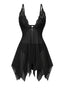 80er Babydoll-Negligé mit Spitze und V-Ausschnitt