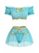 Blaues 50er Pyjama-Set aus transparentem Mesh