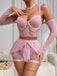 Rosa 80er Mesh-Dessous-Set mit Ketten und Choker