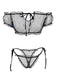 70er Dessous-Set mit Schmetterling und transparent