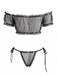 70er Dessous-Set mit Schmetterling und transparent