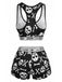 Schwarzes 40er Pyjama-Set mit Totenkopf