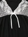 Schwarzes 70er Babydoll-Nachthemd mit Spitze