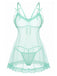70er Babydoll-Nachthemd aus transparenter Spitze