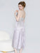 Lila 40er Satin-Nachthemd mit Blumen und Schmetterling