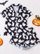Schwarzer 50er Halloween-Pyjama mit Geisterprint