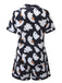 Schwarzer 50er Halloween-Pyjama mit Geisterprint