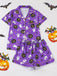 50er Geister-Kürbis-Print Pyjama-Set mit Oberteil & Shorts