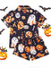 70er Halloween Schlafanzug-Set mit Kürbis- und Geisterprint