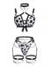 Schwarz-weißes 80er Dessous-Set mit Kuhprint und Kreuzträgern