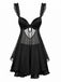 50er Babydoll-Negligé mit Rüschenbesatz und Schleife