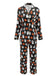 40er Geister-Print-Pyjama-Set mit Langarmshirt und Hose