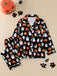 40er Geister-Print-Pyjama-Set mit Langarmshirt und Hose