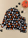 40er Geister-Print-Pyjama-Set mit Langarmshirt und Hose