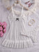 50er Babydoll-Nachtkleid-Set aus transparentem Mesh mit Polka-Dots und Rüschensaum